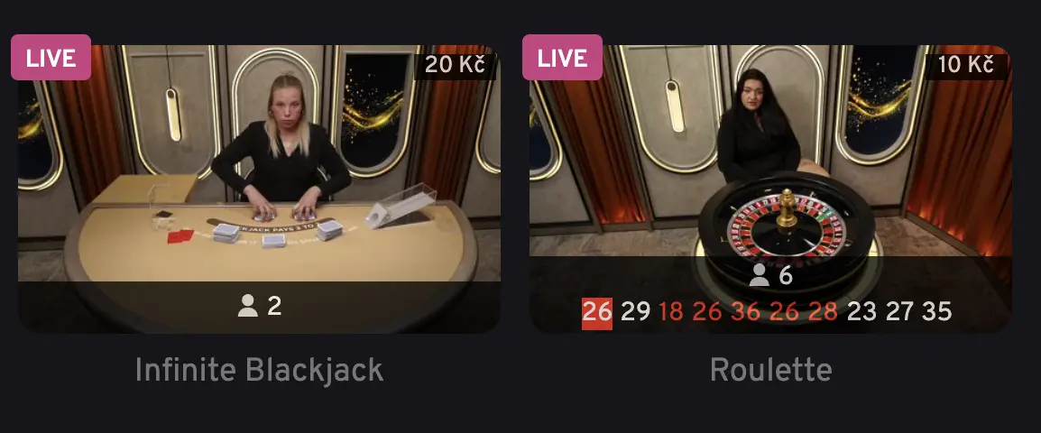Apollo Games Live Casino – Infinite Blackjack a Ruleta online. Živá hra Infinite Blackjack a Live Roulette s krupiérkami v Apollo Games Casino.